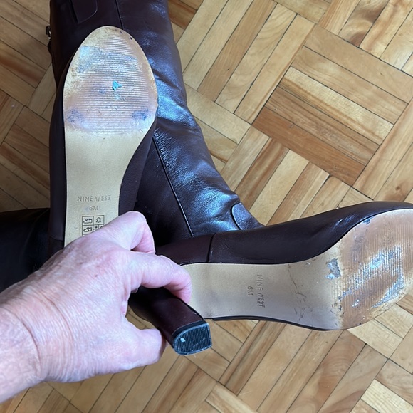NINE WEST brown leather boots size 6M - Picture 9 of 12